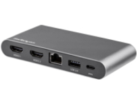 StarTech.com USB C Dock, 4K Dual Monitor HDMI Display, Mini Laptop Docking Station, 100W Power Delivery Passthrough, GbE, 2-Port USB-A Hub, USB Type-C Multiport Adapter,3.3&#x27; Cable, Dual 4K