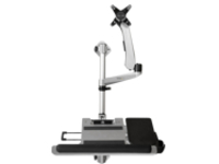 StarTech.com Wall Mount Workstation, Articulating Standing Desk w/ Ergonomic Height Adjustable Monitor Arm & Padded Keyboard Tray, 34" VESA Display, Foldable Wall Mounted Sit Stand Desk