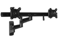 Startech Wall Mount Dual Monitor Arm, Articulating Ergonomic VESA Wall Mount for 2x 24" Displays, Synchronized Adjustable Crossbar, Tilt/Swivel/Rotate, Double Screen Mount Bracket