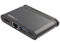StarTech.com USB C Multiport Adapter, USB-C Travel Mini Dock to 4K HDMI with 100W PD 3.0 Pass-Through, USB-A USB-C, Gigabit Ethernet, Portable USB 3.0 Type-C Dock with 100W Power Delivery