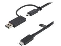 StarTech.com 3ft (1m) USB C Cable w/ USB-A Adapter Dongle, Hybrid 2-in-1 USB C Cable w/ USB-A | USB-C to USB-C (10Gbps/100W PD), USB-A to USB-C (5Gbps), USB-A Host to USB-C DisplayLink Dock