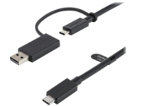 StarTech.com 3ft (1m) USB C Cable w/ USB-A Adapter Dongle, Hybrid 2-in-1 USB C Cable w/ USB-A | USB-C to USB-C (10Gbps/100W PD), USB-A to USB-C (5Gbps), USB-A Host to USB-C DisplayLink Dock