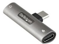 StarTech.com USB C Audio &amp; Charge Adapter, USB-C Audio Adapter w/ 3.5mm TRRS Headphone/Headset Jack and 60W USB Type-C Power Delivery Pass-through Charger, For USB-C Phone/Tablet/Laptop