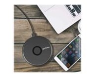 Manhattan Smartphone Wireless Charging Pad, QI certified, 10W, 7.5W and 5W charging, USB-C to USB-A cable included, USB-C input into pad, Cable 1.5m, Black, Three Year Warranty, Boxed