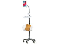 CTA Heavy-Duty Gooseneck Floor Stand with VESA Plate & Storage Basket