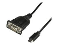 StarTech.com USB C to Serial Adapter Cable with COM Port Retention, 16&quot; (40cm) USB Type C to RS232 (DB9) Serial COM Port Converter Cable, For PLCs, Scanners, Printers, Windows/macOS/Linux