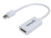 Manhattan Mini DisplayPort 1.2 to HDMI Adapter Cable, 1080p@60Hz, 17cm, Male to Female, White, Lifetime Warranty, Blister