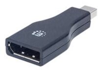 Manhattan Mini DisplayPort 1.2 to DisplayPort Adapter, 1080p@60Hz, Male to Female, Black, Lifetime Warranty, Polybag