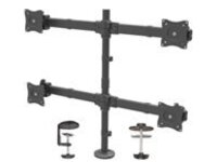 Startech Desk Mount Quad Monitor Arm, Ergonomic VESA 4 Monitor Mount 2x2 up to 27", Articulating & Height Adjustable Pole Mount, Tilt/Swivel/Rotate LCD/LED Screen, Clamp/Grommet