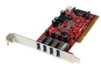 StarTech.com 4 Port PCI SuperSpeed USB 3.0 Adapter Card with SATA/SP4 Power