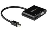 StarTech.com Mini DisplayPort to HDMI VGA Adapter, mDP 1.2 HBR2 to HDMI 2.0 (4K 60Hz) or VGA 1080p Video Converter Dongle, Mini DP to HDMI or VGA Monitor Adapter, Thunderbolt 2 Compatible