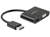 StarTech.com DisplayPort to HDMI VGA Adapter, DisplayPort 1.2 HBR2 to HDMI 2.0 (4K 60Hz) or VGA 1080p Converter Dongle, DP to HDMI or VGA Monitor Adapter, Digital Video Display Adapter