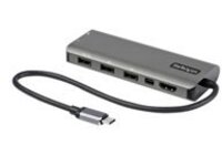 StarTech.com USB C Multiport Adapter, USB-C to HDMI or Mini DisplayPort 4K 60Hz, 100W Power Delivery Pass-Through, 4-Port 10Gbps USB Hub, USB Type-C Mini Dock, 12&quot;/30cm Long Attached Cable