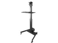 Startech Mobile Workstation Cart with Monitor Mount, CPU/PC Holder, Keyboard Tray, Ergonomic Height Adjustable Desktop Computer Cart, Rolling Mobile Standing Workstation on Wheels