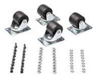 Startech Heavy Duty Casters for Server Racks/Cabinets, Set of 4 Universal M6 2-inch Swivel Caster Kit, 45x75mm Pattern, Replacement Caster Wheels for 4 Post Racks, Steel/Plastic