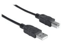 Manhattan USB-A to USB-B Cable, 5m, Male to Male, 480 Mbps (USB 2.0), Hi-Speed USB, Black, Lifetime Warranty, Polybag