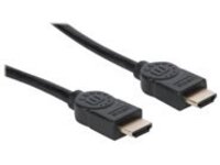 Manhattan HDMI Cable with Ethernet, 8K@60Hz (Ultra High Speed), 2m, Male to Male, Black, 4K@120Hz, Ultra HD 4k x 2k, Fully Shielded, Gold Plated Contacts, Lifetime Warranty, Polybag