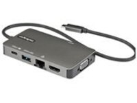 StarTech.com USB-C Multiport Adapter, USB-C to 4K 30Hz HDMI or 1080p VGA, USB Type-C Mini Dock with 100W Power Delivery Passthrough, 3-Port USB 3.0 Hub 5Gbps, GbE, 12&quot; Long Attached Cable