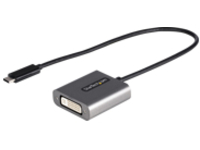 StarTech.com USB C to DVI Adapter, 1920x1200p, USB-C to DVI-D Adapter, USB Type C to DVI Monitor, Video Converter, Thunderbolt 3 Compatible, USB-C to DVI Dongle, 12&quot; Long Attached Cable