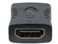 Manhattan HDMI Coupler, 4K@60Hz (Premium High Speed), Female to Female, Straight Connection, Black, Ultra HD 4k x 2k, Fully Shielded, Gold Plated Contacts, Lifetime Warranty, Polybag