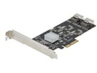 StarTech.com 8 Port SATA PCIe Card, PCI Express 6Gbps SATA Expansion Card with 4 Host Controllers, SATA PCIe Controller Card, PCI-e x4 Gen 2 to SATA III Adapter Card, Drive Cables Incl.