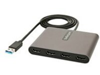 StarTech.com USB 3.0 to 4 HDMI Adapter, External Video &amp; Graphics Card, USB Type-A to Quad HDMI Monitor Display Adapter Dongle, 1080p 60Hz, USB 3.0 to HDMI Adapter/Video Converter, Windows