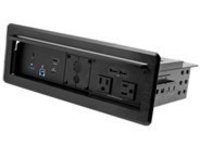 StarTech.com Conference Room Docking Station with Power and Charging; Table Connectivity Box, Universal USB-C Laptop Dock, 60W PD, 4K HDMI, USB Hub, Audio, 2x AC Outlets, 2x USB BC 1.2 Charge Ports