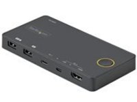 StarTech.com 2 Port Hybrid USB-A + HDMI & USB-C KVM Switch, Single 4K 60Hz HDMI 2.0 Monitor, Compact Desktop and/or Laptop HDMI KVM Switch, USB Bus Powered, Thunderbolt 3 Compatible