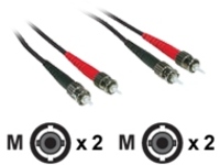C2G 10m ST-ST 62.5/125 OM1 Duplex Multimode PVC Fiber Optic Cable - Black - patch cable - 10 m - black