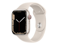 Photo 1 of Apple Watch Series 7 (GPS + Cellular, 45mm, Starlight Aluminum, Starlight Sport Band)