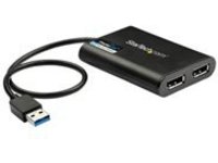 StarTech.com USB 3.0 to Dual DisplayPort Adapter 4K 60Hz, DisplayLink Certified, Video Converter with External Graphics Card