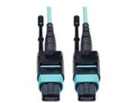 Tripp Lite 2M MTP / MPO Fiber Optic Patch Cable 12 Fiber 40GbE Aqua OM3 Plenum 6ft 6' 2 Meter