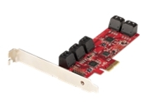 StarTech.com SATA PCIe Card, 10 Port PCIe SATA Expansion card, 6Gbps SATA Card, Low/Full Profile, Stacked SATA Connectors, ASM1062 Non-Raid SATA Controller Card / Adapter