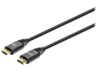 Manhattan HDMI Cable with Ethernet, 8K@60Hz (Ultra High Speed), 3m (Braided), Male to Male, Black, 4K@120Hz, Ultra HD 4k x 2k, Fully Shielded, Gold Plated Contacts, Lifetime Warranty, Polybag