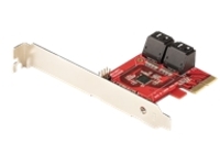 StarTech.com SATA PCIe Card, 4 Port PCIe SATA Expansion card, 6Gbps SATA Card, Low/Full Profile, SATA Stacked Connectors, ASM1164 Non-Raid SATA Controller Card