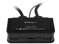 StarTech.com 2 Port USB HDMI Cable KVM Switch with Audio and Remote Switch