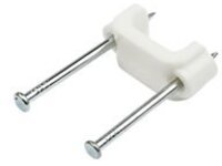 StarTech.com 100 Pack Cable Clips with Nails, Two Steel Nails, Reusable Nail-in Clamps, Brick/Drywall Cable Fasteners, Ethernet Cord/AV/Coax Cable, PE Plastic Mounting Cable Tacks, White