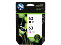 HP 63 - 2-pack - color (cyan, magenta, yellow), dye-based black