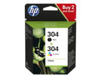 HP 304 - 2-pack - pigmented black, color (cyan, magenta, yellow)