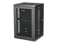 StarTech.com 18U 19" Wall Mount Network Cabinet, 16" Deep Hinged Locking IT Network Switch Depth Enclosure, Assembled Vented Computer Equipment Data Rack with Shelf & Flexible Side Panels