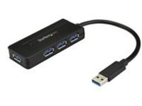 StarTech.com 4 Port USB 3.0 Hub SuperSpeed 5Gbps with Fast Charge Portable USB 3.1/USB 3.2 Gen 1 Type-A Laptop/Desktop Hub, USB Bus Power or Self Powered for High Performance, Mini/Compact