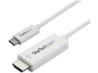 StarTech.com 6ft (2m) USB C to HDMI Cable, 4K 60Hz USB Type C to HDMI 2.0 Video Adapter Cable, Thunderbolt 3 Compatible, Laptop to HDMI Monitor/Display, DP 1.2 Alt Mode HBR2 Cable, White