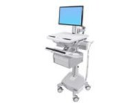Ergotron StyleView Cart with LCD Pivot, LiFe Powered, 2 Tall Drawers
