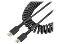 StarTech.com 20in (50cm) USB C Charging Cable, Coiled Heavy Duty Fast Charge &amp; Sync USB-C Cable, High Quality USB 2.0 Type-C Cable, Rugged Aramid Fiber, TPE, 3A, S20, iPad, Pixel