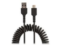 StarTech.com 20in (50cm) USB A to C Charging Cable, Coiled Heavy Duty Fast Charge & Sync USB-C Cable, High Quality USB 2.0 A to Type-C, Rugged Aramid Fiber, TPE, 3A, S20, iPad, Pixel
