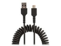 StarTech.com 20in (50cm) USB A to C Charging Cable, Coiled Heavy Duty Fast Charge &amp; Sync USB-C Cable, High Quality USB 2.0 A to Type-C, Rugged Aramid Fiber, TPE, 3A, S20, iPad, Pixel