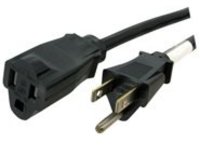 StarTech.com 3ft (1m) Power Extension Cord, NEMA 5-15R to NEMA 5-15P Black Extension Cord, 13A 125V, 16AWG, Outlet Extension Power Cable, NEMA 5-15R to NEMA 5-15P AC Computer Power Cord