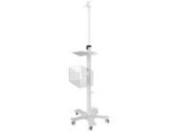 CTA Mobile Medical Floor Stand with VESA Plate with Basket, and Keyboard Tray