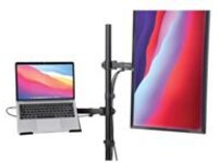 Manhattan TV & Monitor & Laptop Combo Mount, Desk, Full Motion, 1 screen, Screen Sizes: 10-27", Laptop up to 17", Black, Clamp Assembly, VESA 75x75 to 100x100mm, Max 8kg, Lifetime Warranty