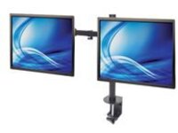 Manhattan TV & Monitor Mount, Desk, Full Motion, 2 Screens, Screen Sizes: 10-27", Black, Clamp Assembly, Dual Screen, VESA 75x75 to 100x100mm, Max 8kg (each), Lifetime Warranty